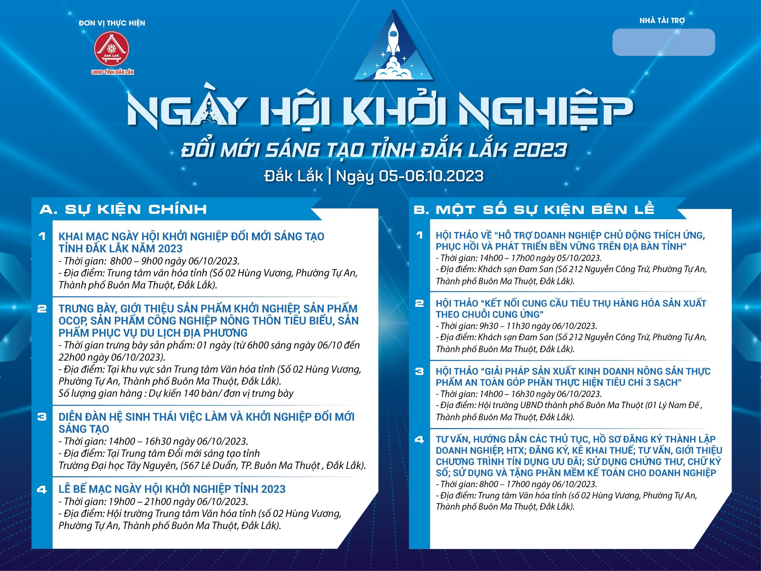 Các sự kiện diễn ra trong Ngày hội Khởi nghiệp đổi mới sáng tạo tỉnh năm 2023
